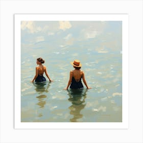 Two Women In The Water Art Print