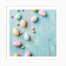 Easter Themed Banner Texture With Pastel Colors 4 Art Print