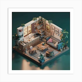 Isometric Art, house deream 3d Art Print