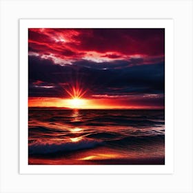 Sunset Over The Ocean 186 Art Print