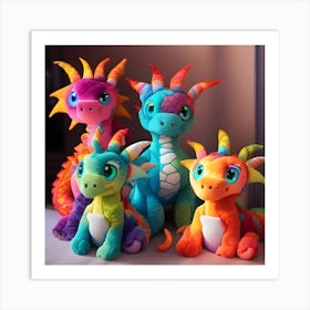 Rainbow Dragons Art Print