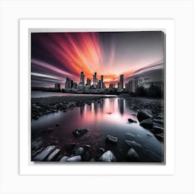 Sunset Cityscape 4 Art Print