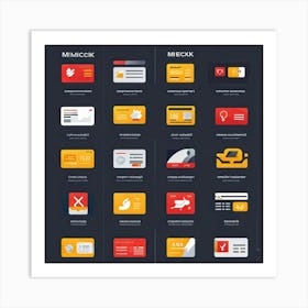 Flat Icons 1 Art Print