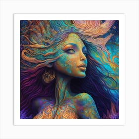 Psychedelic Woman Art Print