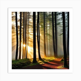 Sunrise In The Forest 34 Art Print