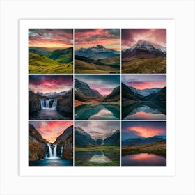 Sunsets In Iceland Art Print