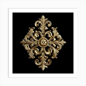 Gold Ornate Ornament Art Print