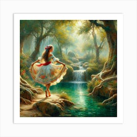 Girl In The Forest19 Art Print