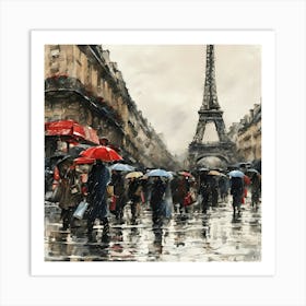 Paris In The Rain on a Friday Art Print