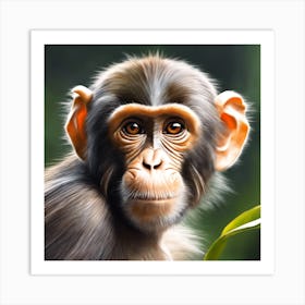 Chimpanzee Portrait 27 Art Print