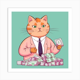 Business Cat 8 Art Print