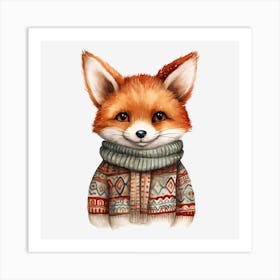 Fox In Sweater 4 Art Print
