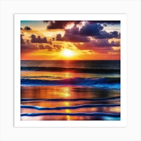 Sunset On The Beach 149 Art Print