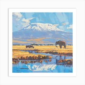 Kenyan Elephants Art Print