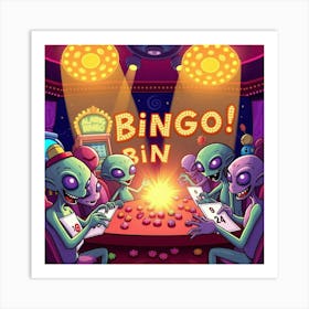 Aliens Playing Bingo Art Print