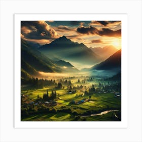 Sunrise In The Valley Art Print