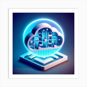 Cloud Computing Stock Videos & Royalty-Free Footage 3 Art Print