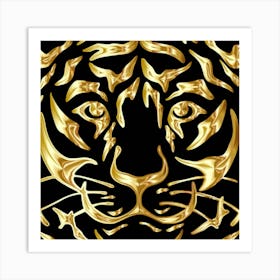 Gold Tiger Head Art Print