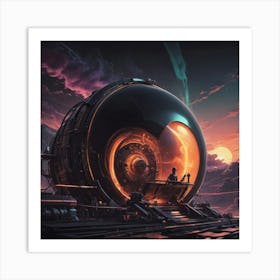 Futuristic Spaceship Art Print