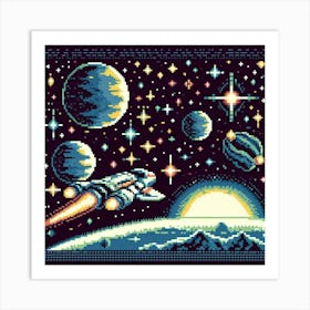 8-bit deep space exploration 2 Art Print