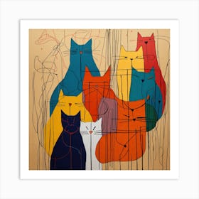 Hungry cats Art Print