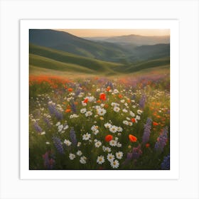 Wildflowers At Sunset Art Print