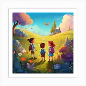 Children In The Garden Art Print