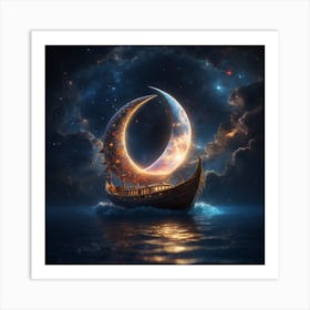 Moon And Star Art Print