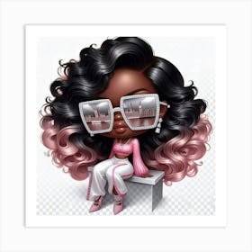 Black Girl With Glasses 1 Art Print