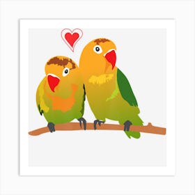 Cute Cuddling Lovebirds For Lovebird Owners Art Print