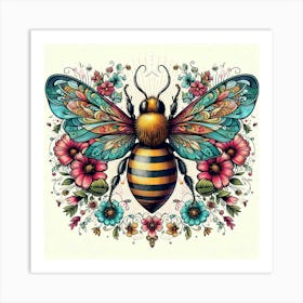 Bee Print Art Print