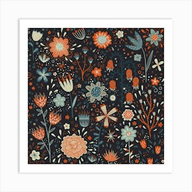 Imaginary Wild Flowers Dark Art Print