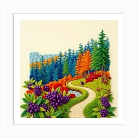 Embroidered Landscape Art Print