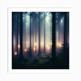 Dark Forest At Night 7 Art Print