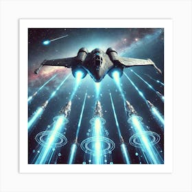 A High Tech, Sci Fi Scene Showing A Futuristic Sta Converted Art Print