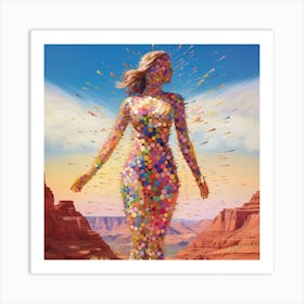 Woman In The Desert Art Print