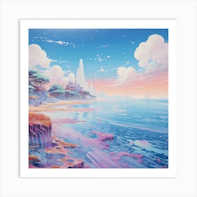 Vaporwave Seaside Dreams Art Print