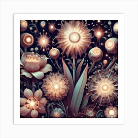 Psychedelic Flowers 2 Art Print