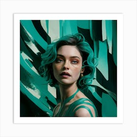 Girl With Green Hair 5 Art Print