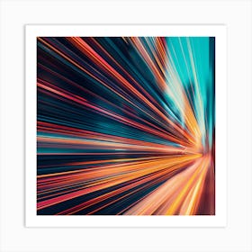 Abstract Motion Blurred Light Art Print