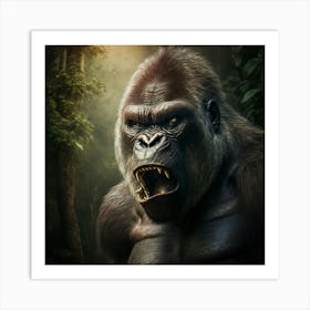 Gorilla In The Jungle Art Print