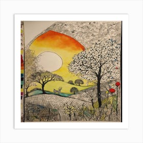 Landscape With Trees Art Print