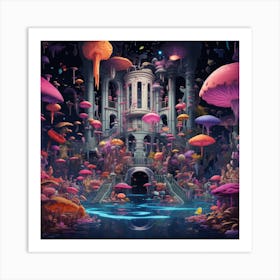 Castle Of Mushrooms Art Print