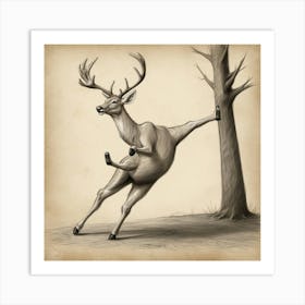 Deer In The Woods 42 Art Print