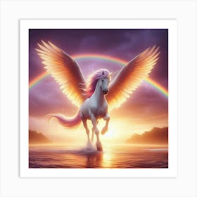 Unicorn With Rainbow Art Print