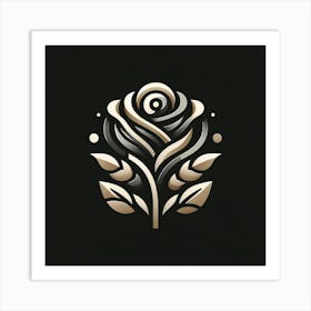 Rose Logo Design Art Print