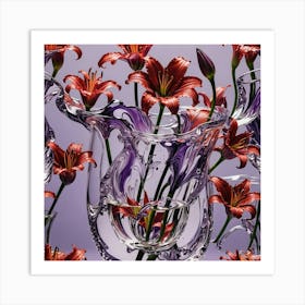 Lilies In A Vase 1 Art Print