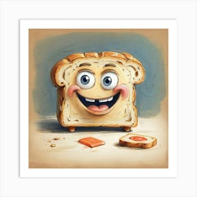 Cartoon Bread 8 Art Print