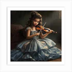 Little Girl Playing Violin 1 Art Print