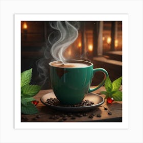 Coffee Cup With Steam Art Print